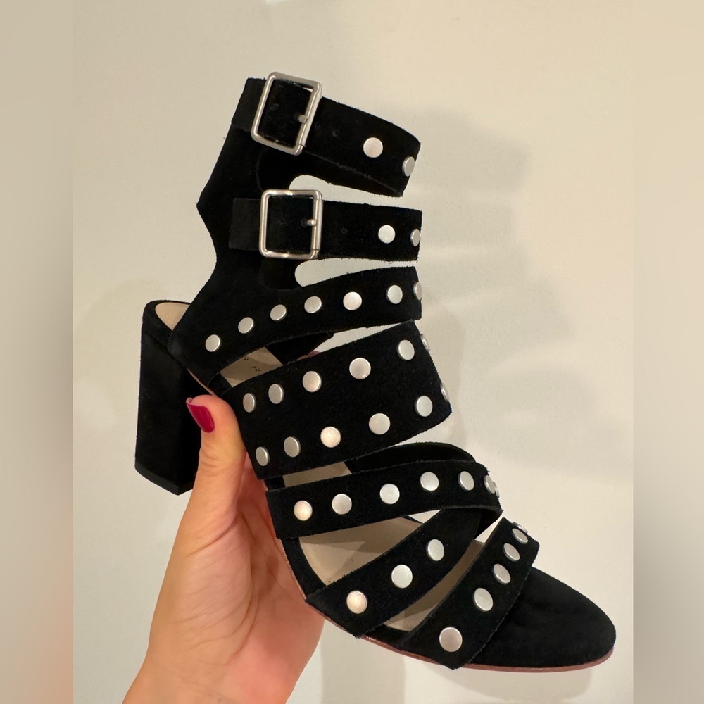 Loeffler Randall Suede Studded Gladiator Sandals - Size 7